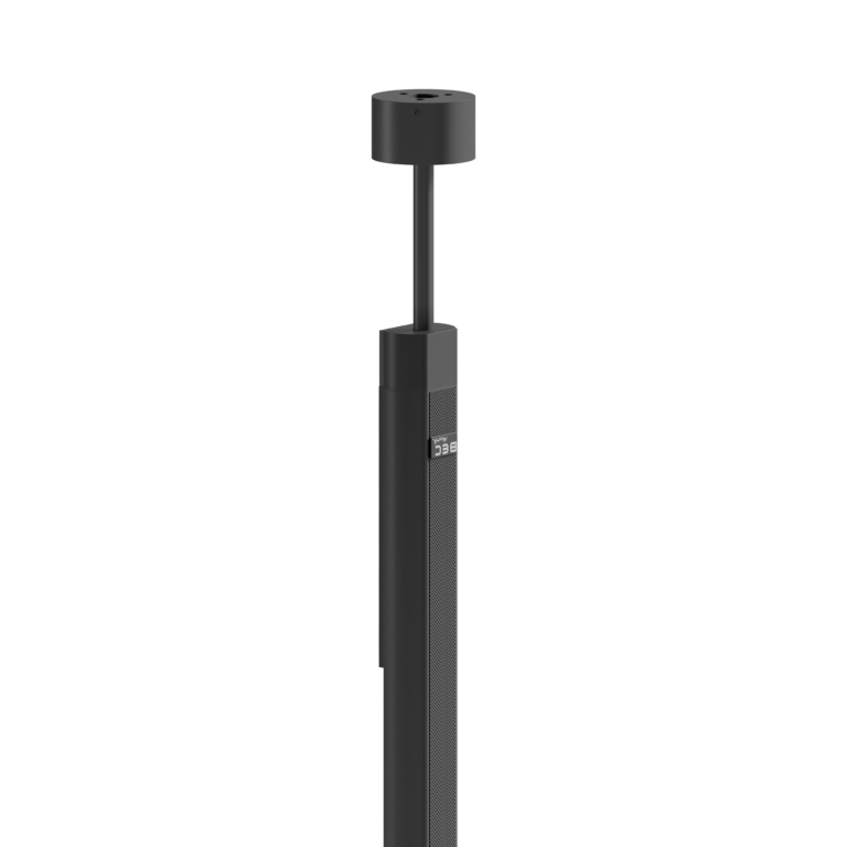 BEC_Deckenhalter_schwarz_Lautsprecher_ohne Transparenz_perspektivisch