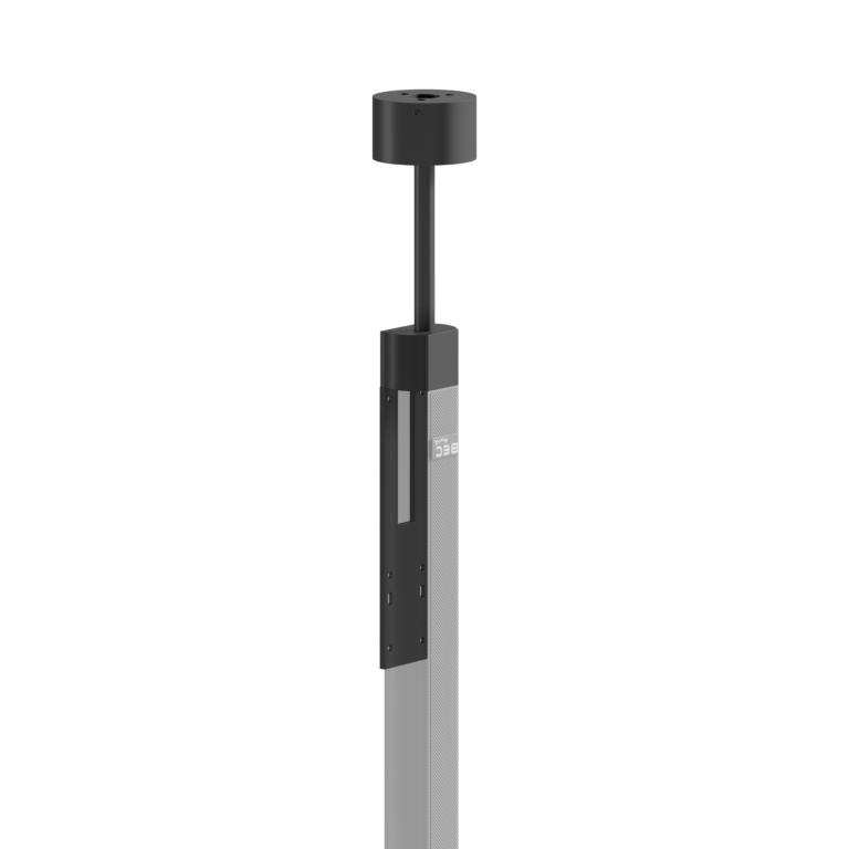 BEC_Deckenhalter_schwarz_Lautsprecher_perspektivisch